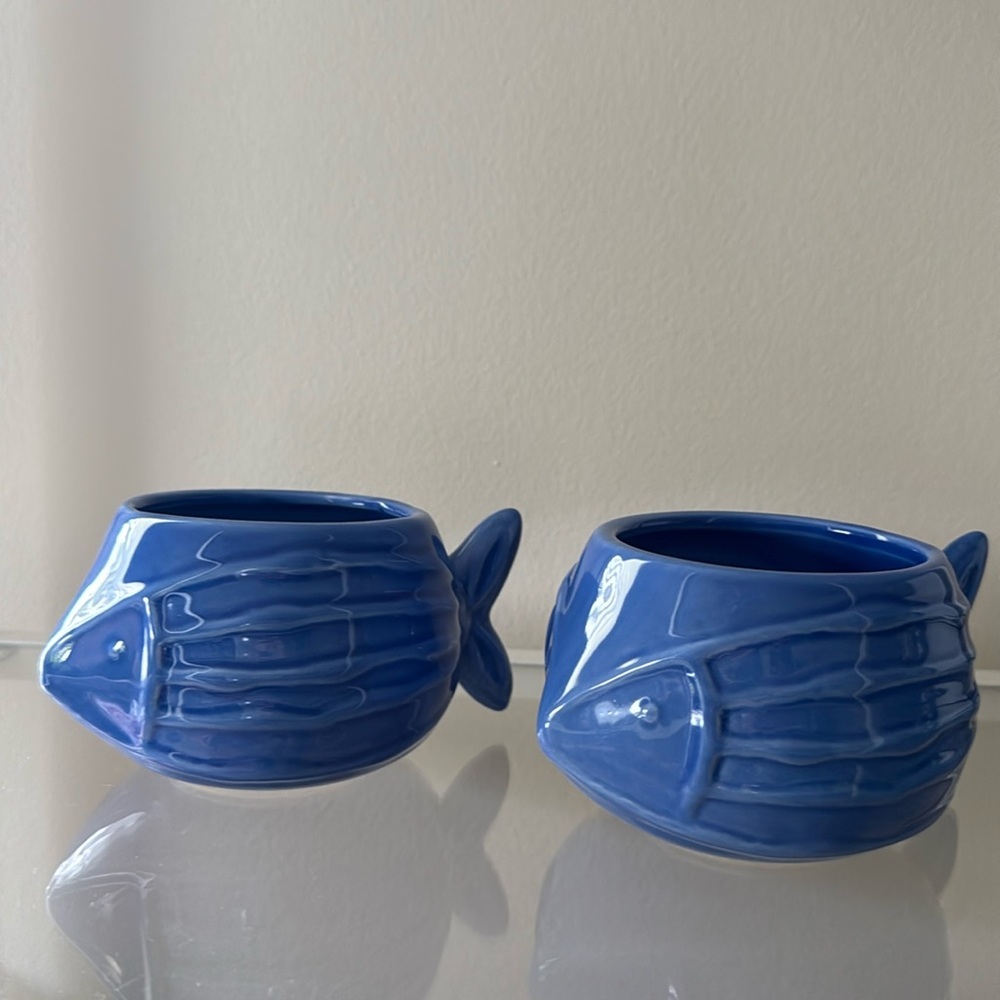 Target Bullseye Playground Summer Blue Fish Ceramic Mug x2